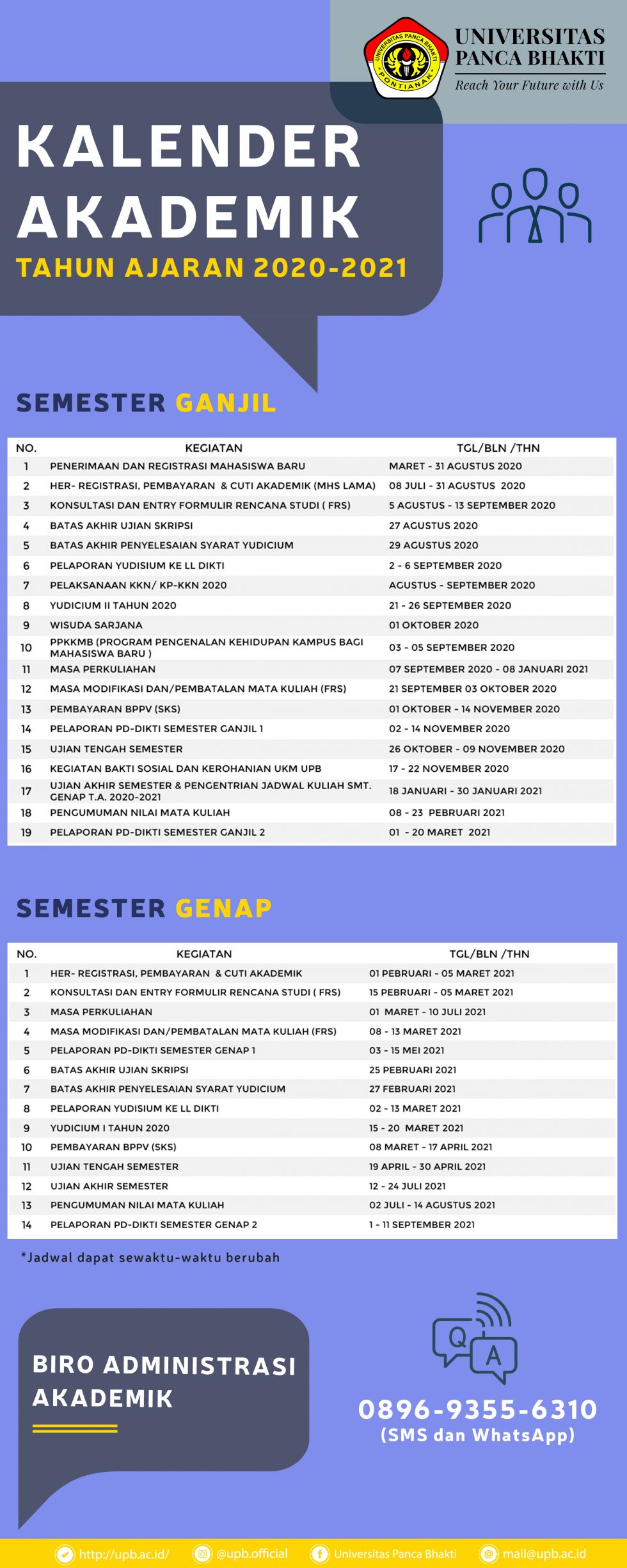 KALENDER AKADEMIK | Fakultas Hukum